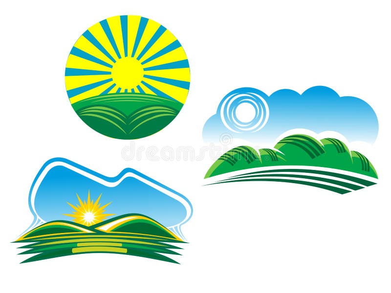 Nature symbols stock vector. Illustration of park, collection - 19786897