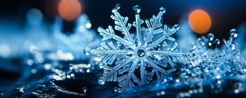 Natureis Eiskunst Makro Schneeflocke mit Bucht für Weihnachten vektor abbildung