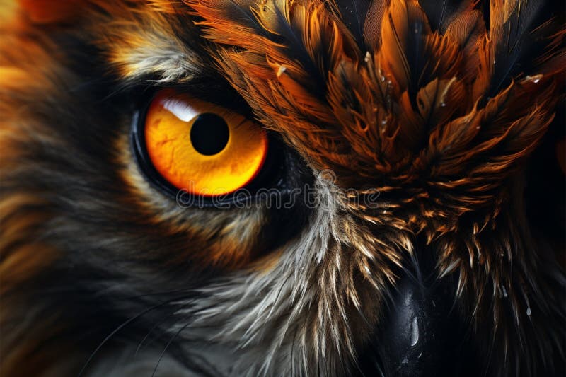Natura se uită la bufnițe negre închise cu ochii închiși vector illustration