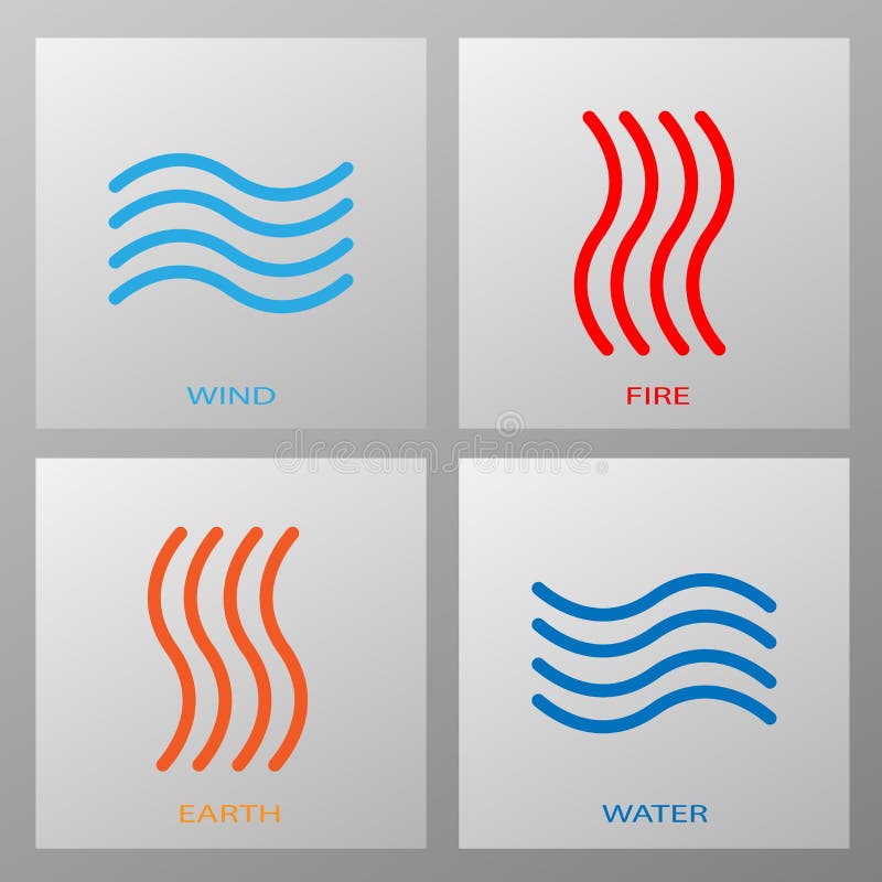 4 elementos natureza, ícones água, terra, fogo, ar para o jogo. 9660842  Vetor no Vecteezy