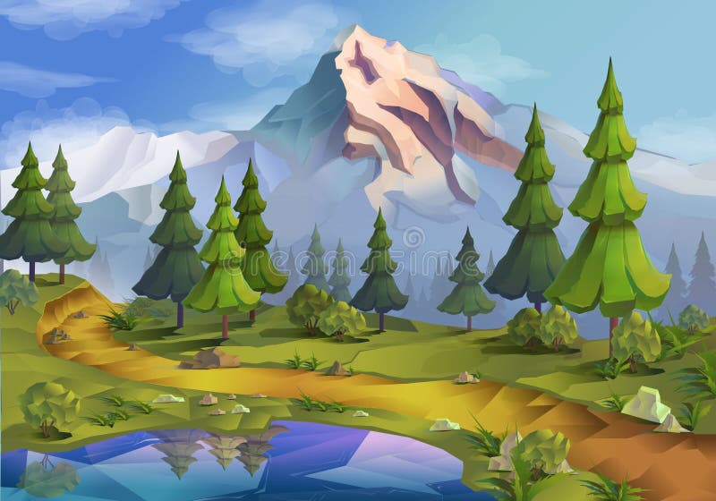 Naturlandskapillustration vektor illustrationer