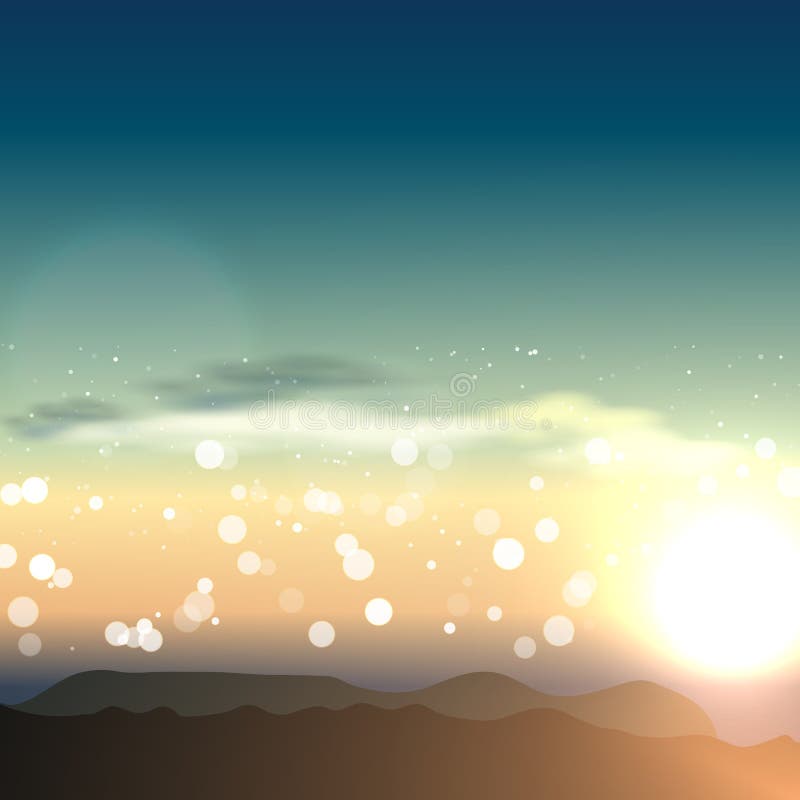 Naturlig bakgrund med solnedgång i vektor royaltyfri illustrationer Naturlig bakgrund med solnedgång i vektor royaltyfri illustrationer