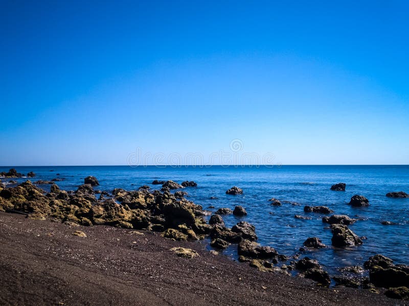 Naturlig skönhet, tropiska strandar i den blå himlen på en solig dag royaltyfria foton
