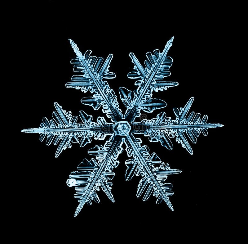 Naturligt crystal snöflingamakrostycke av is royaltyfri foto