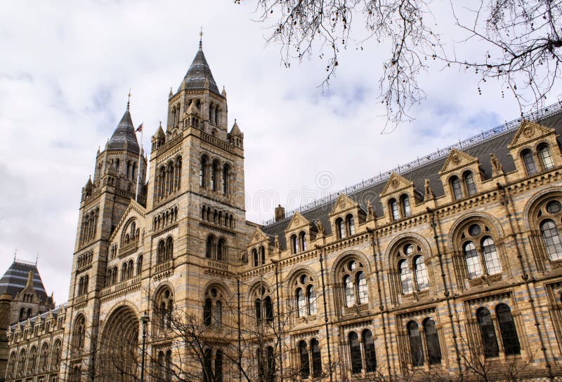 The famous Natural History Museum in South Kensington, London, in winter. The famous Natural History Museum in South Kensington, London, in winter