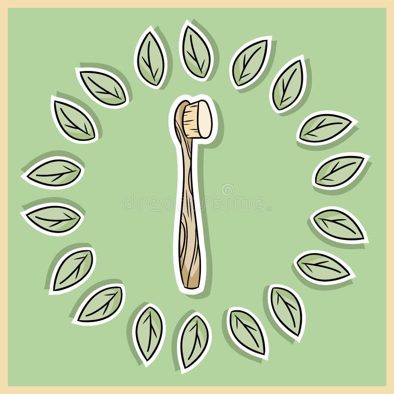 Natuurlijk materieel bamboe tothbrush Ecologisch en nul-afval product Groen huis en hetvrije leven vector illustratie Natuurlijk materieel bamboe tothbrush Ecologisch en nul-afval product Groen huis en hetvrije leven vector illustratie