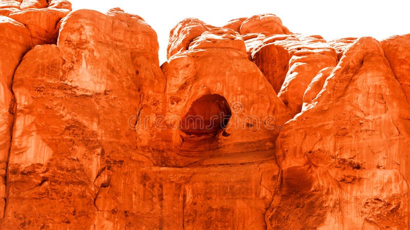 Natürlich gebildete Höhle im Nationalpark der Bögen lizenzfreies stockbild Natürlich gebildete Höhle im Nationalpark der Bögen lizenzfreies stockbild
