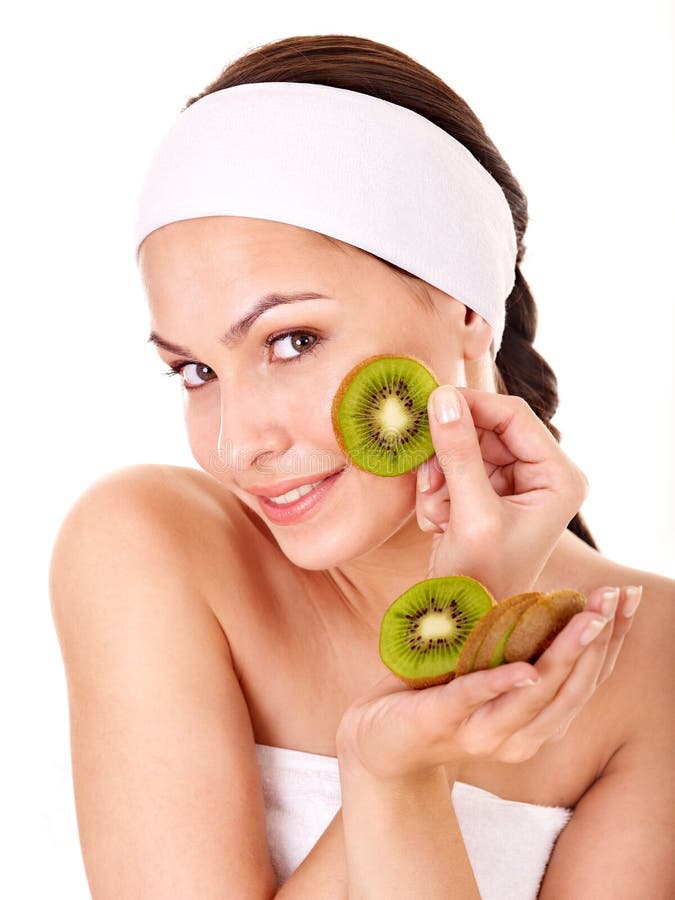 Natürliche selbst gemachte Fruchtgesichtsbehandlungschablonen. lizenzfreies stockfoto