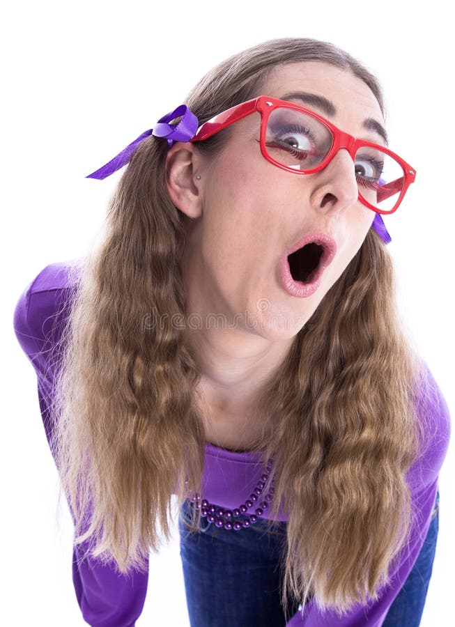 Strip homemade pigtails glasses