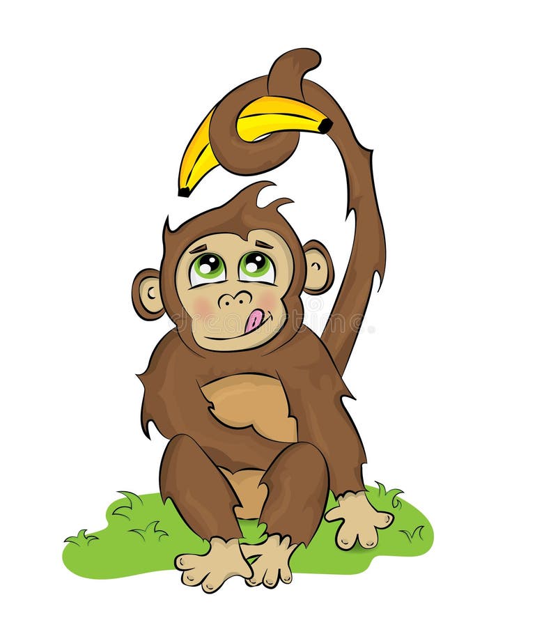 Naughty monkey stock illustration. Illustration of white - 41271568