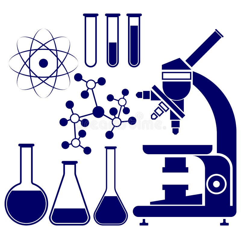 Nauki i chemii ikona ustawiający wektor