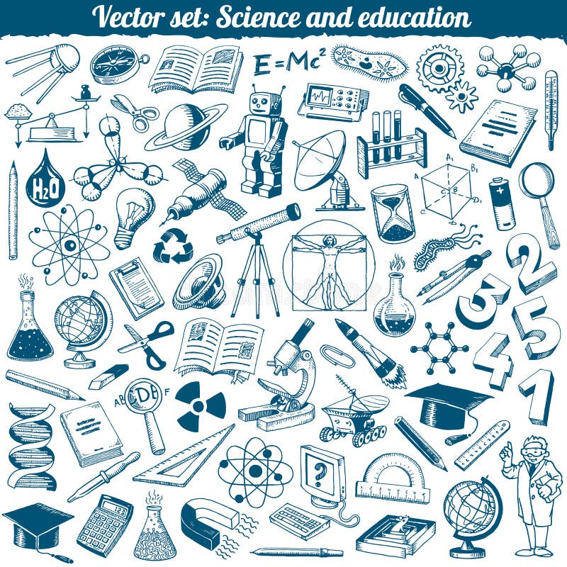 Nauki I edukaci Doodles ikony Wektorowe ilustracja wektor