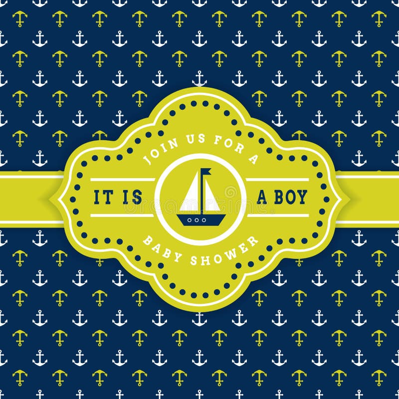 Nautical baby shower card.