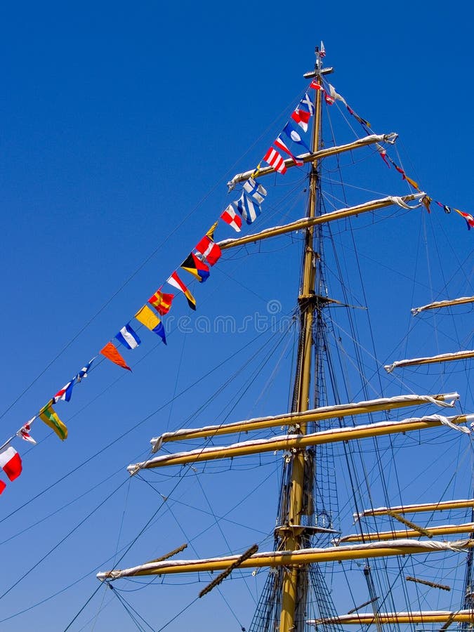 Nautical Flags and Mast stock image. Image of tall, american 10185741