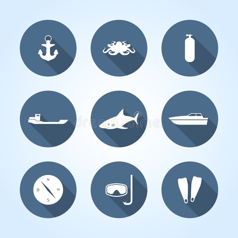 Nautical icons, vector illustration. vector illustration