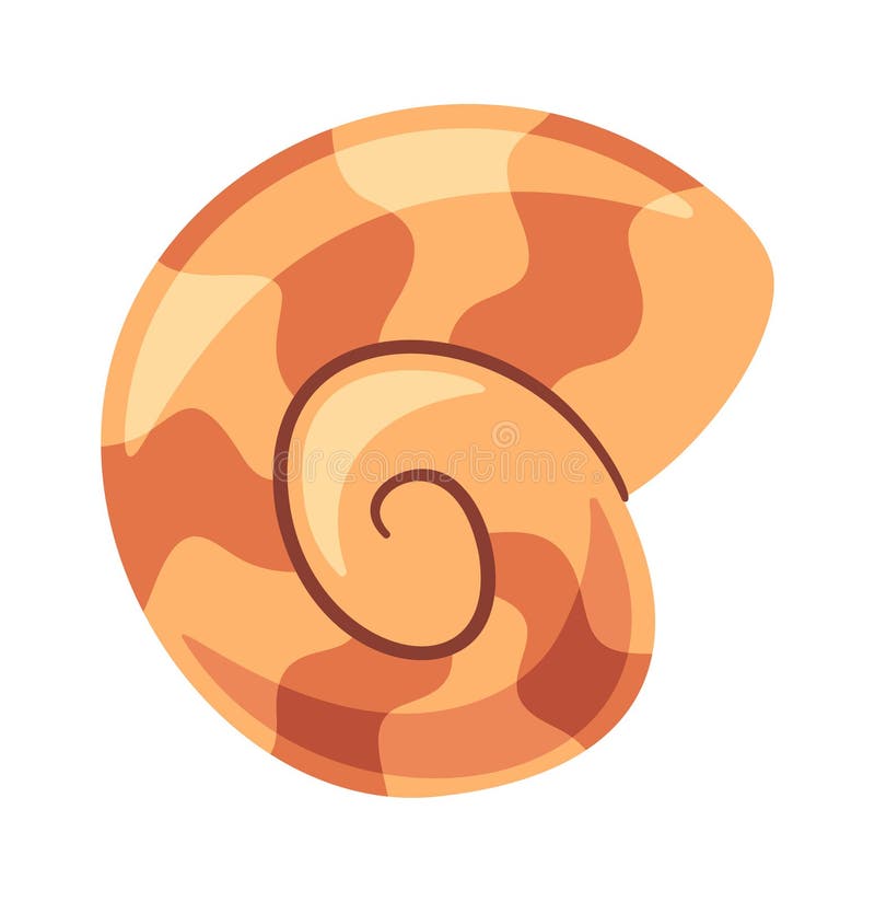 Nautical oceanic spiral nautilus shell royalty free illustration