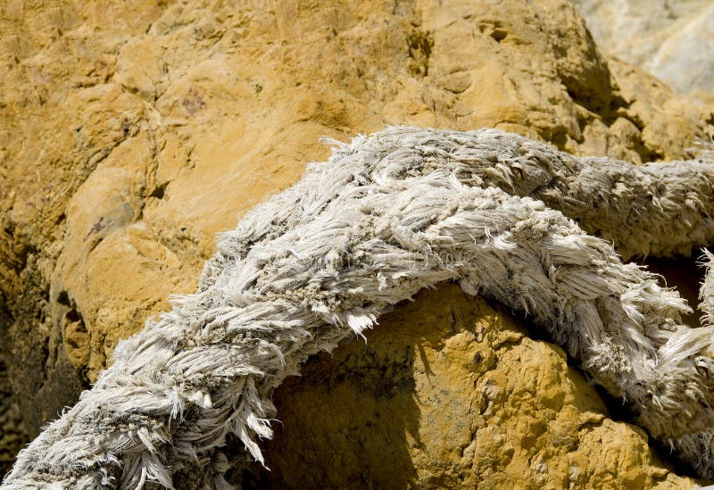 Nautical Rope on Yellow Rocks Stock Image Image of natural, knot 43643589