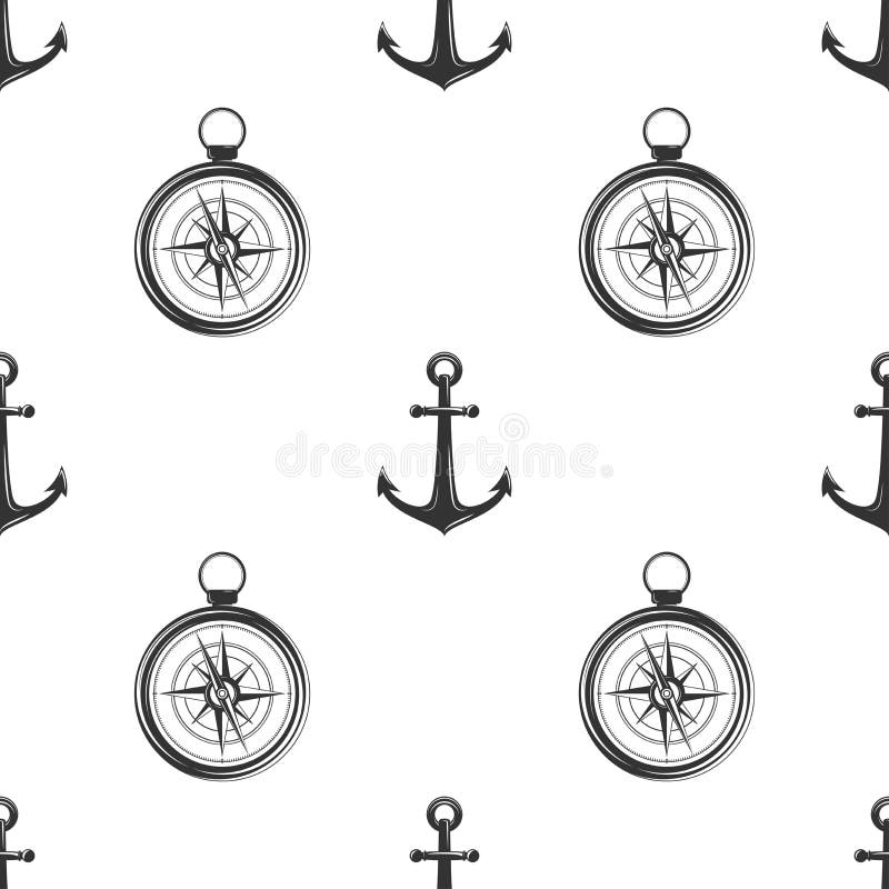 Boat Anchors Black Background Stock Illustrations – 349 Boat