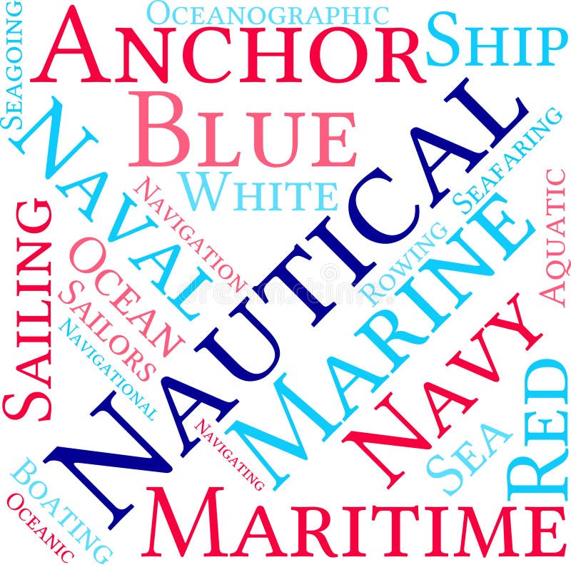 Nautical Word Cloud stock vector. Illustration of seagoing 108488127