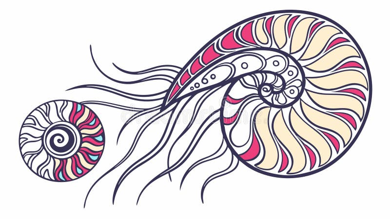 Nautilus Jellyfish Vector Illustration Marine Life Abstract, vector design Generative AI vector illustration