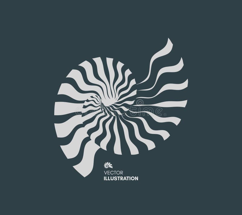 Nautilus shell. Abstract design element. 3D vector illustration. royalty free illustration