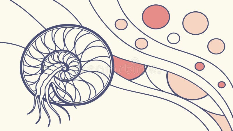Nautilus Shell Abstract Marine Background, vector design Generative AI royalty free illustration