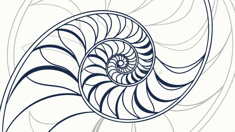 Nautilus shell abstract spiral form natural art vector design Generative AI royalty free illustration
