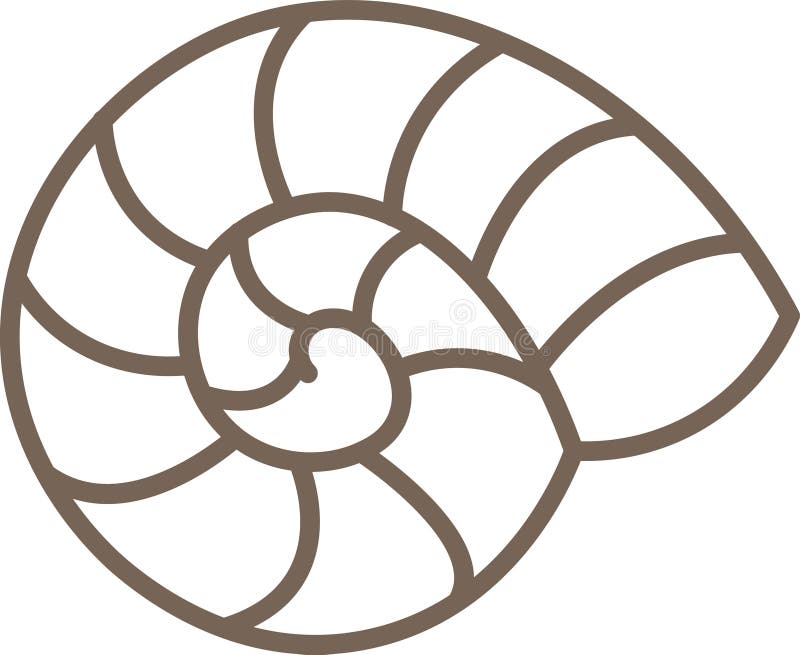 Nautilus Shell Line Art royalty free illustration