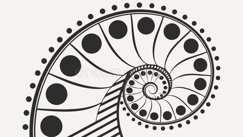 Nautilus Shell Fibonacci Spiral Vector Art, vector design Generative AI stock illustration