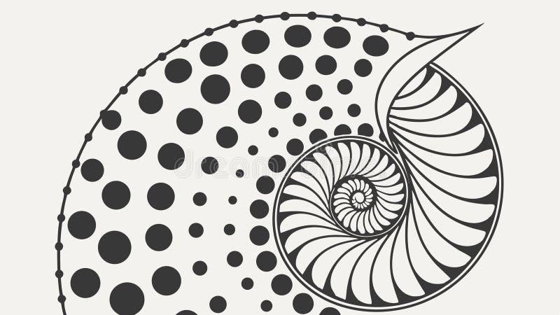 Nautilus Shell Fibonacci Spiral Vector Geometry, vector design Generative AI vector illustration