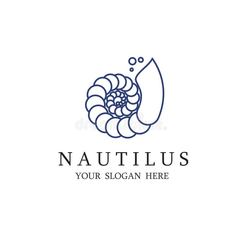 Nautilus shell label vector illustration
