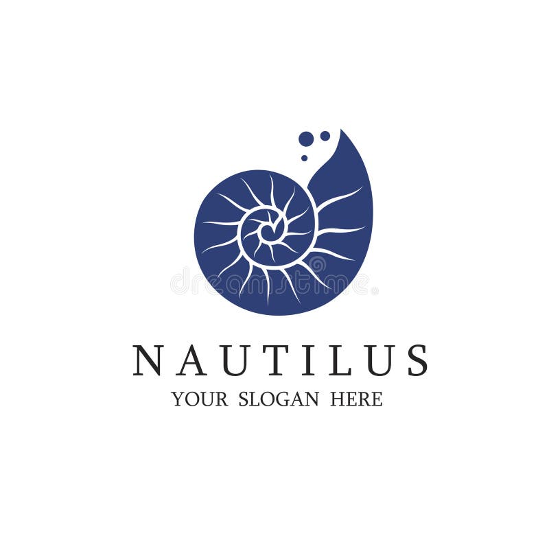 Nautilus shell label vector illustration