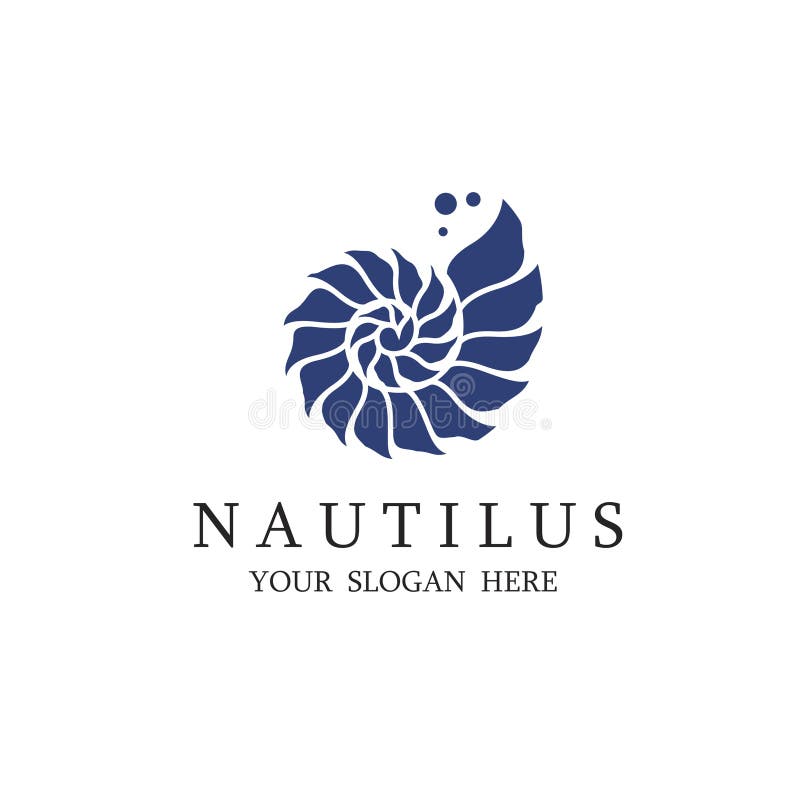 Nautilus shell label royalty free illustration