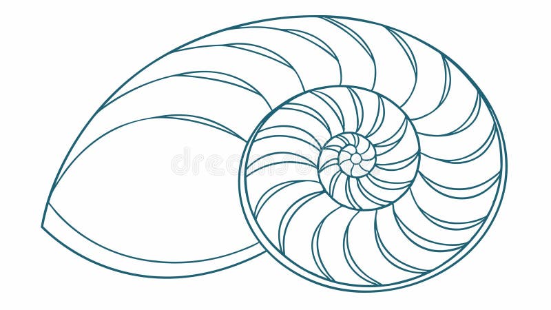 Nautilus Shell Marine Nature Geometric Spiral, vector design Generative AI royalty free illustration