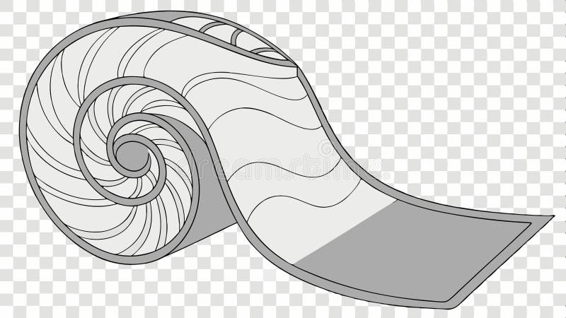 Nautilus shell section, natural pattern geometry vector design Generative AI stock illustration