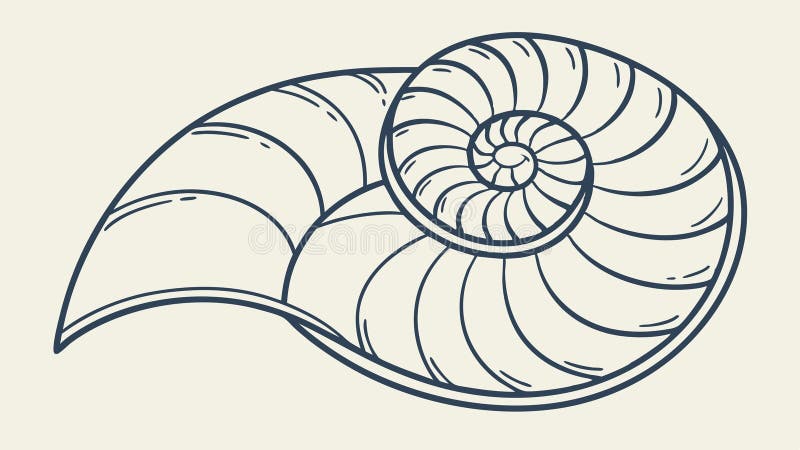 Nautilus Shell Spiral, Nature, Geometry, vector design Generative AI royalty free illustration