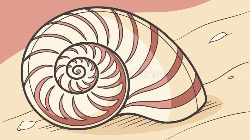 Nautilus shell spiral, nature, sea, ocean, shell, nautilus, spiral, marine vector design Generative AI royalty free illustration