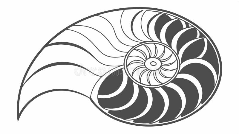 Nautilus shell spiral pattern natural design element vector design Generative AI vector illustration