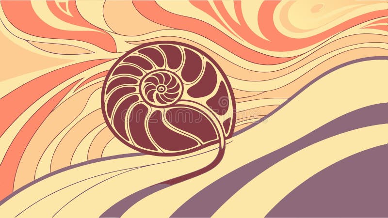 Nautilus shell spiral pattern, organic design vector design Generative AI royalty free illustration