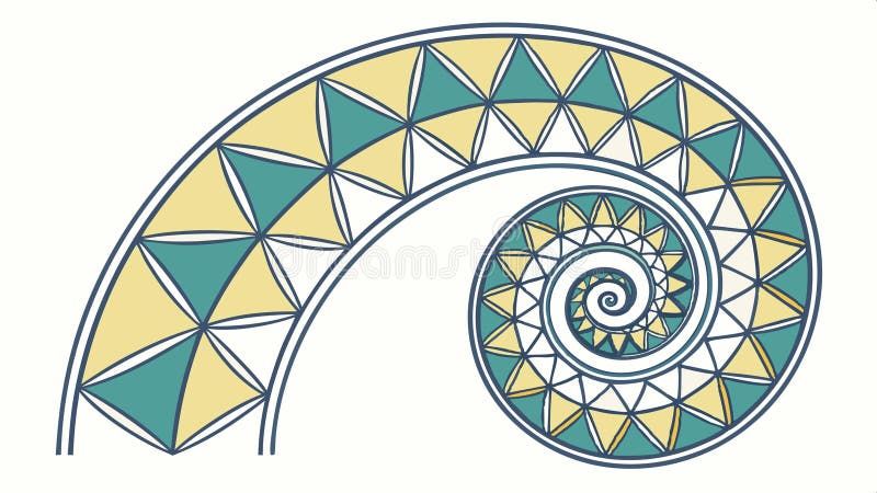 Nautilus shell triangle, geometric vector design illustration Generative AI vector illustration