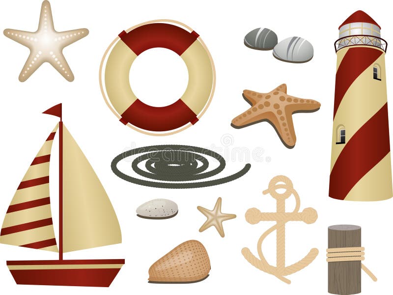 Download Nautiska symboler vektor illustrationer. Illustration av design - 19781400
