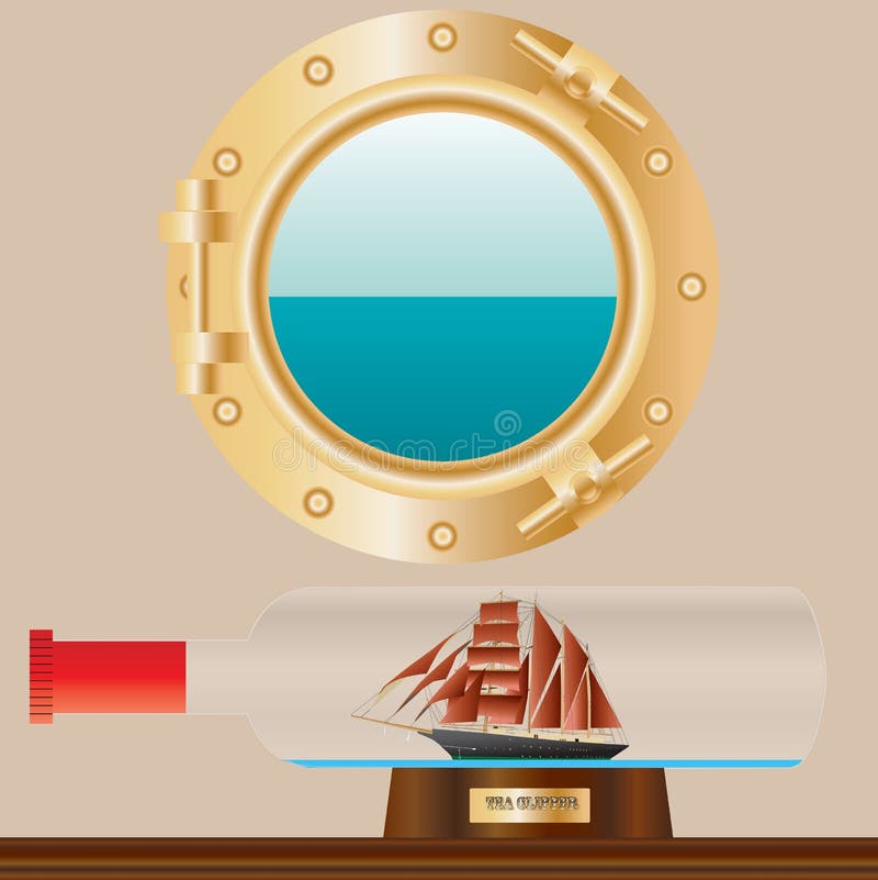 Nave in una bottiglia royalty illustrazione gratis Nave in una bottiglia royalty illustrazione gratis