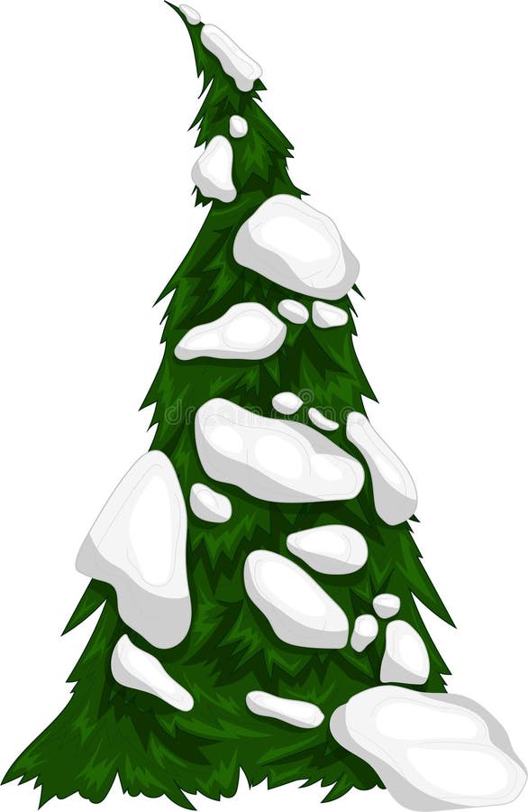  Navidad De Color Realista árbol De Invierno De Año Nuevo En Plantilla De Nieve. Ilustración Vectorial De Dibujos Animados De Vacac Ilustración del Vector