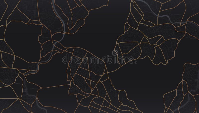 Navigate mapping technology for distance data, path turns. Abstract map with unique lines, geometric patterns background. Detailed view of city from above. City top view. Abstract map with unique lines, geometric patterns form cartographic background. Huge city top view. Streets and blocks, route for movement on the streets of the city. Vector illustration