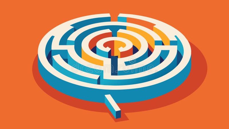 Navigating through a maze can represent the process of therapy or selfreflection in which we must confront and untangle stock illustration