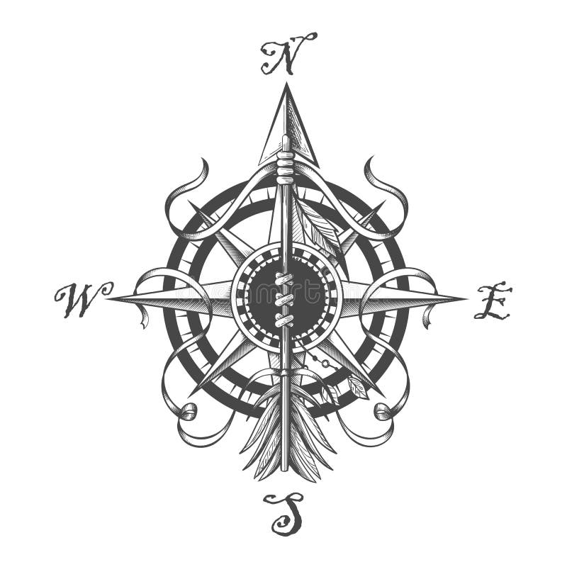 Design geometric arrow compass tattoo  Tattoo contest  99designs