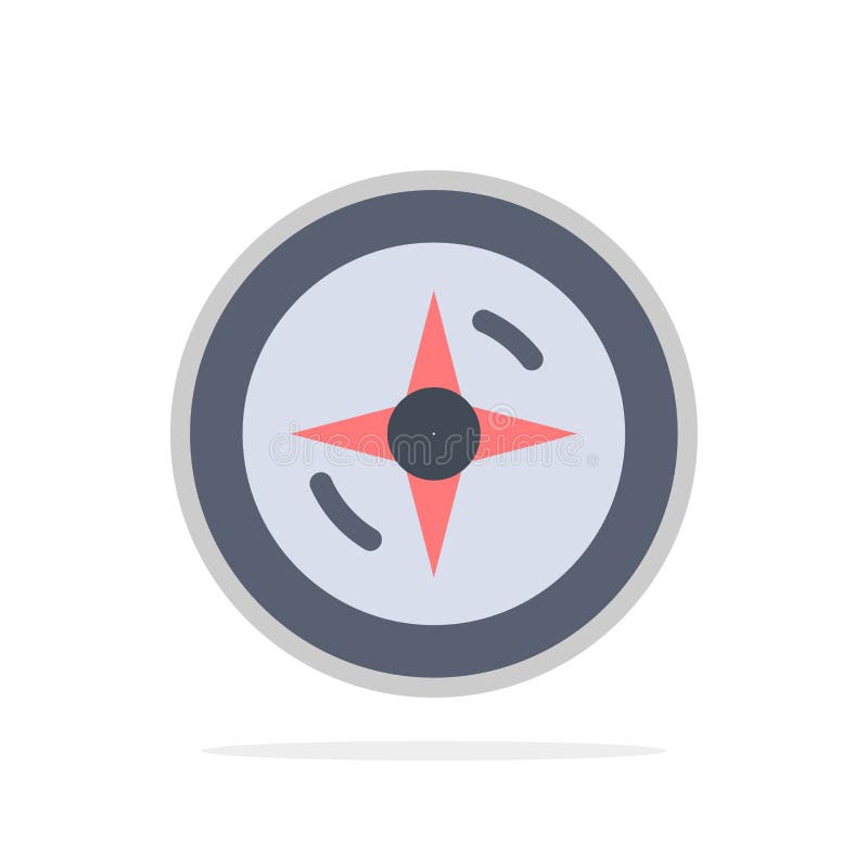 Navigation, Compass, Location Abstract Circle Background Flat color Icon stock illustration