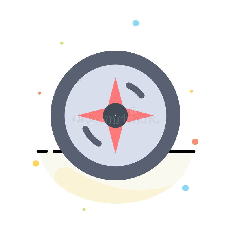 Navigation, Compass, Location Abstract Flat Color Icon Template royalty free illustration
