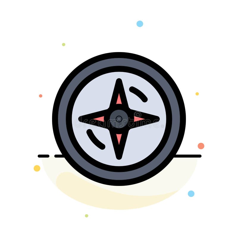 Navigation, Compass, Location Abstract Flat Color Icon Template vector illustration