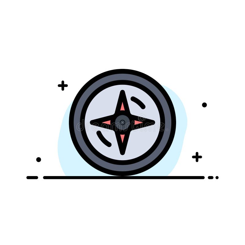 Navigation, Compass, Location Business Flat Line Filled Icon Vector Banner Template vector illustration.
